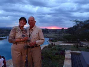 Sunset cocktail party at the hotel pool and watering hole - out past pool area